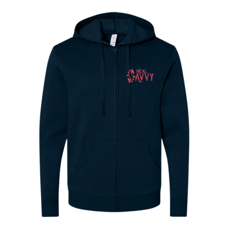 Real Savvy Unisex Embroidered Fleece Zip Hoodie