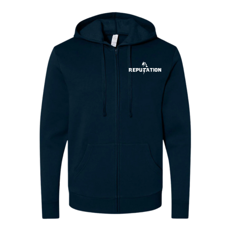 Reputation Unisex Embroidered Fleece Zip Hoodie