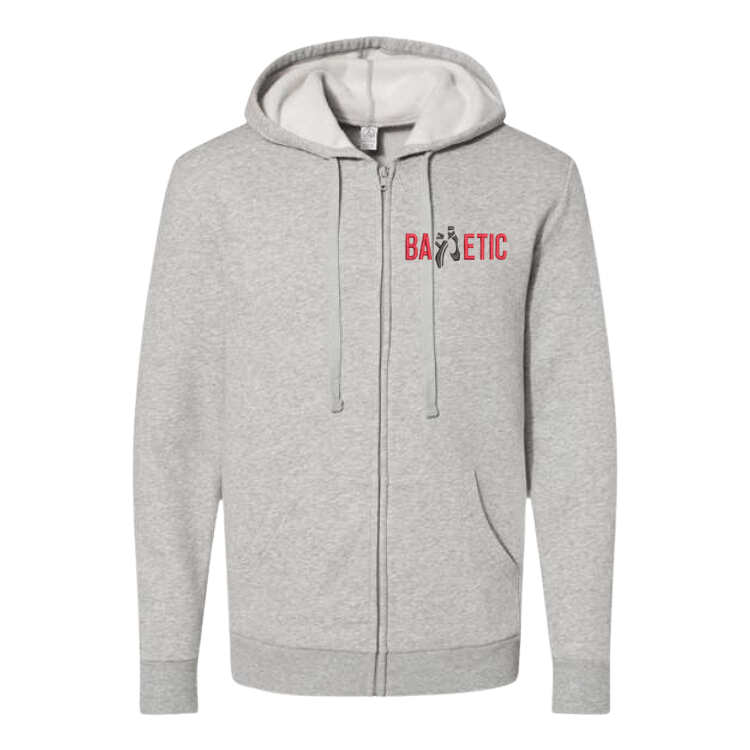 Balletic Unisex Embroidered Fleece Zip Hoodie