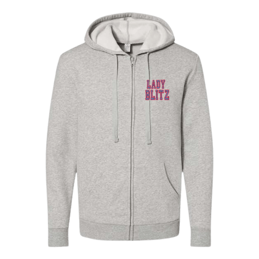 Lady Blitz Unisex Embroidered Fleece Zip Hoodie