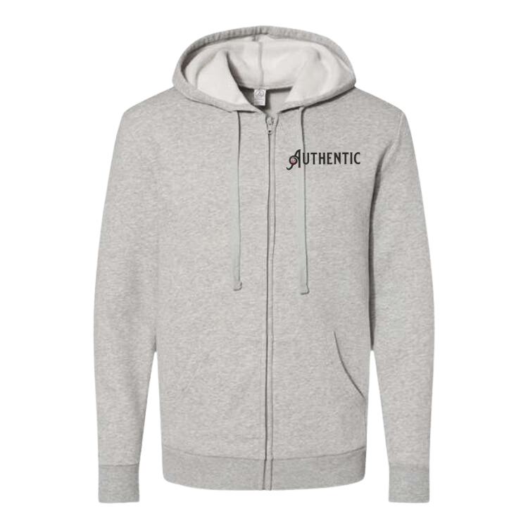 Authentic Collection Unisex Embroidered Fleece Zip Hoodie