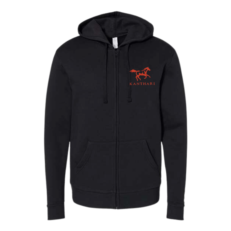 Kanthari Unisex Embroidered Fleece Zip Hoodie