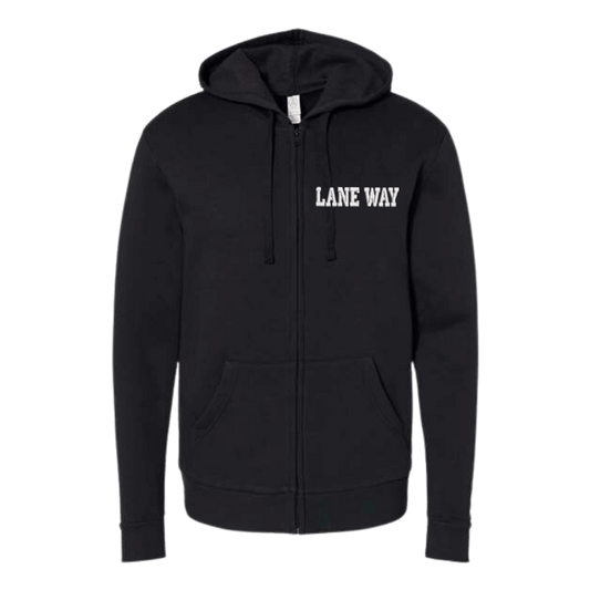 Lane Way Unisex Embroidered Fleece Zip Hoodie