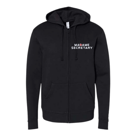 Madame Secretary Unisex Embroidered Fleece Zip Hoodie