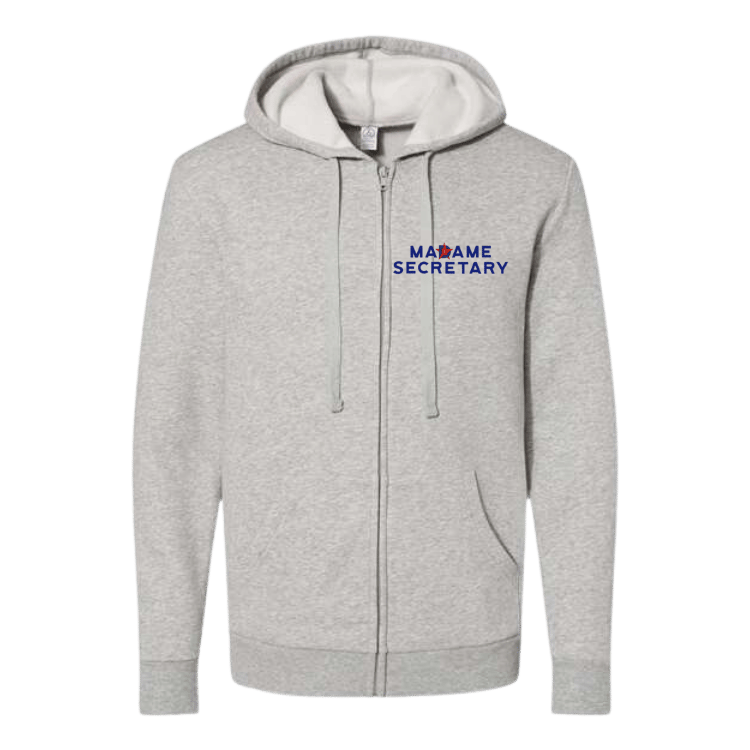 Madame Secretary Unisex Embroidered Fleece Zip Hoodie