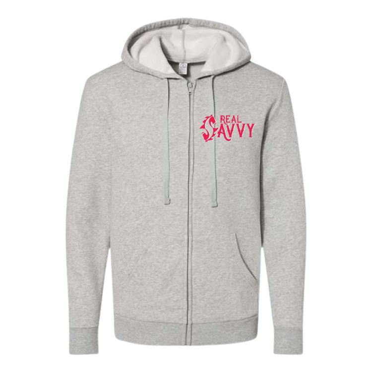 Real Savvy Unisex Embroidered Fleece Zip Hoodie