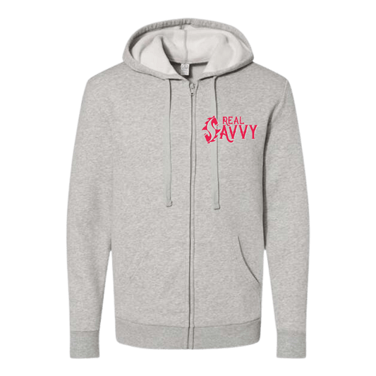 Real Savvy Unisex Embroidered Fleece Zip Hoodie