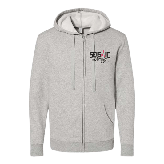 Seismic Beauty Unisex Embroidered Fleece Zip Hoodie