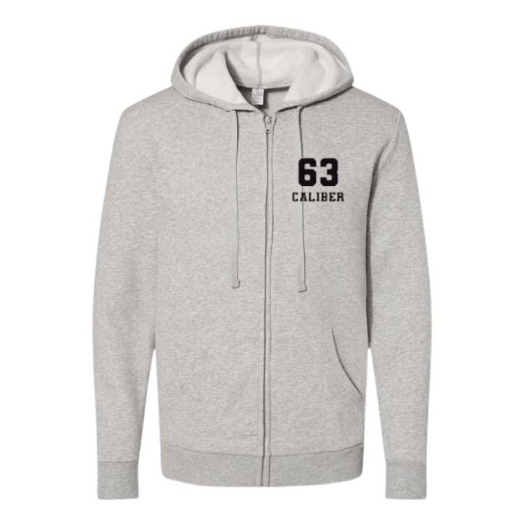 Sixtythreecaliber Unisex Embroidered Fleece Zip Hoodie