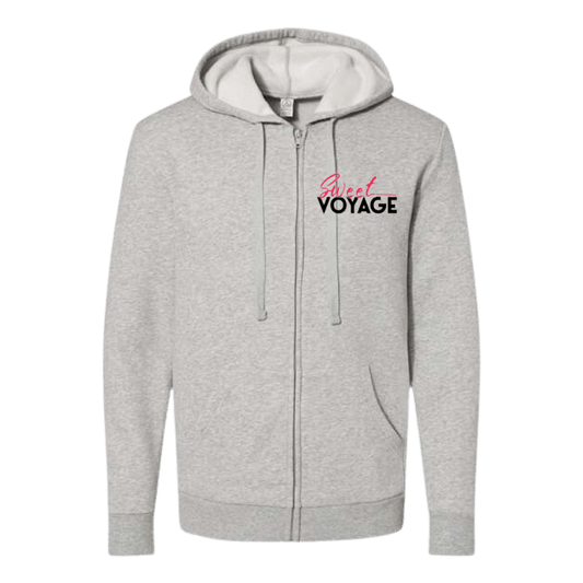 Sweet Voyage Unisex Embroidered Fleece Zip Hoodie