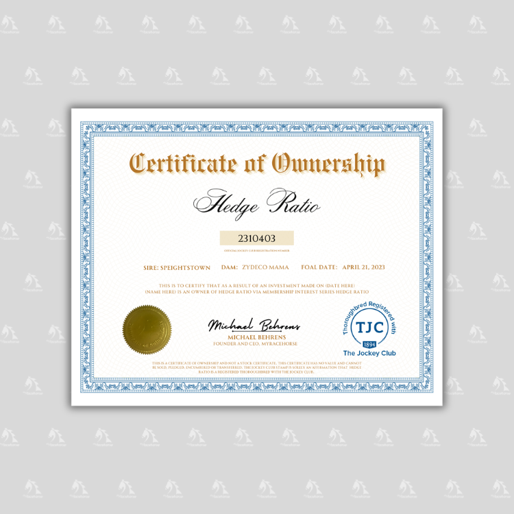 Hedge Ratio Certificate of Ownership