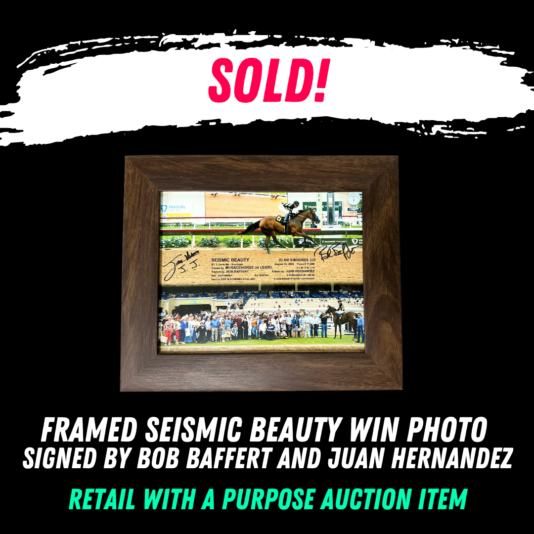 Bob Baffert & Juan Hernandez Autographed Seismic Beauty Win Photo