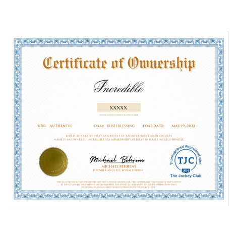 Incredible Certificate of Ownership