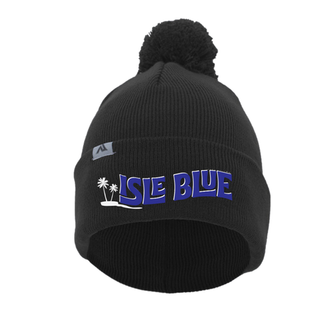 Isle Blue Beanie with Pom-Pom