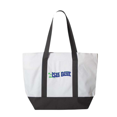 Isle Blue Embroidered Tote Bag