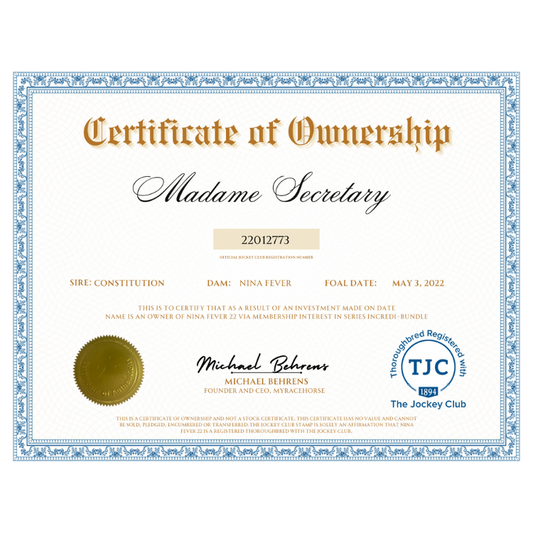 Madame Secretary Certificate of Ownership