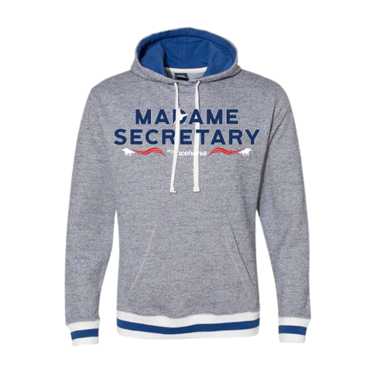 Madame Secretary Men's Peppered Fleece Hooded Sweatshirt