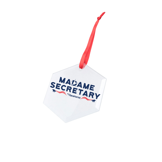 Madame Secretary Hexagonal Glass Ornament