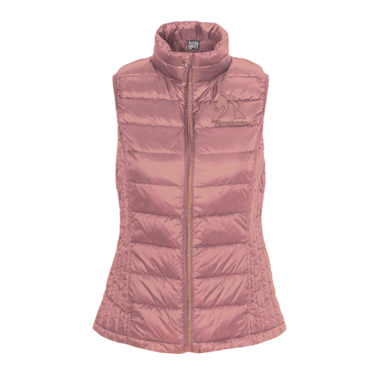 25% OFF - MyRacehorse Women's Embroidered-Rose Gold- Packable Vest