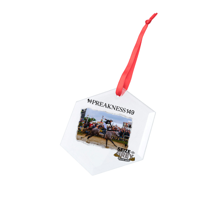 Seize the Grey Official Preakness Hexagonal Glass Ornament