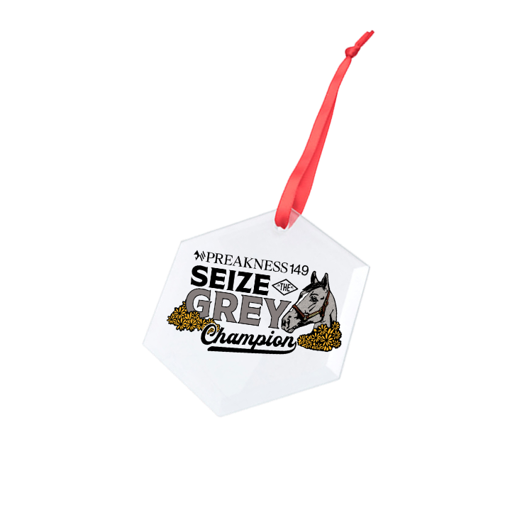 Seize the Grey Official Preakness Hexagonal Glass Ornament
