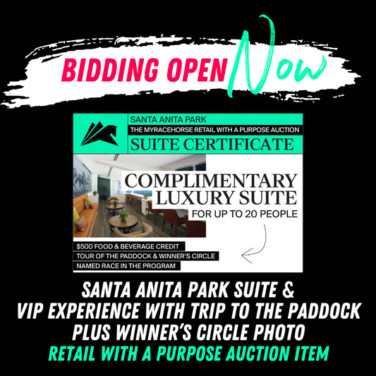 AUCTION ITEM - Santa Anita Park Suite & VIP Experience with Trip to the Paddock Plus Winner's Circle Photo