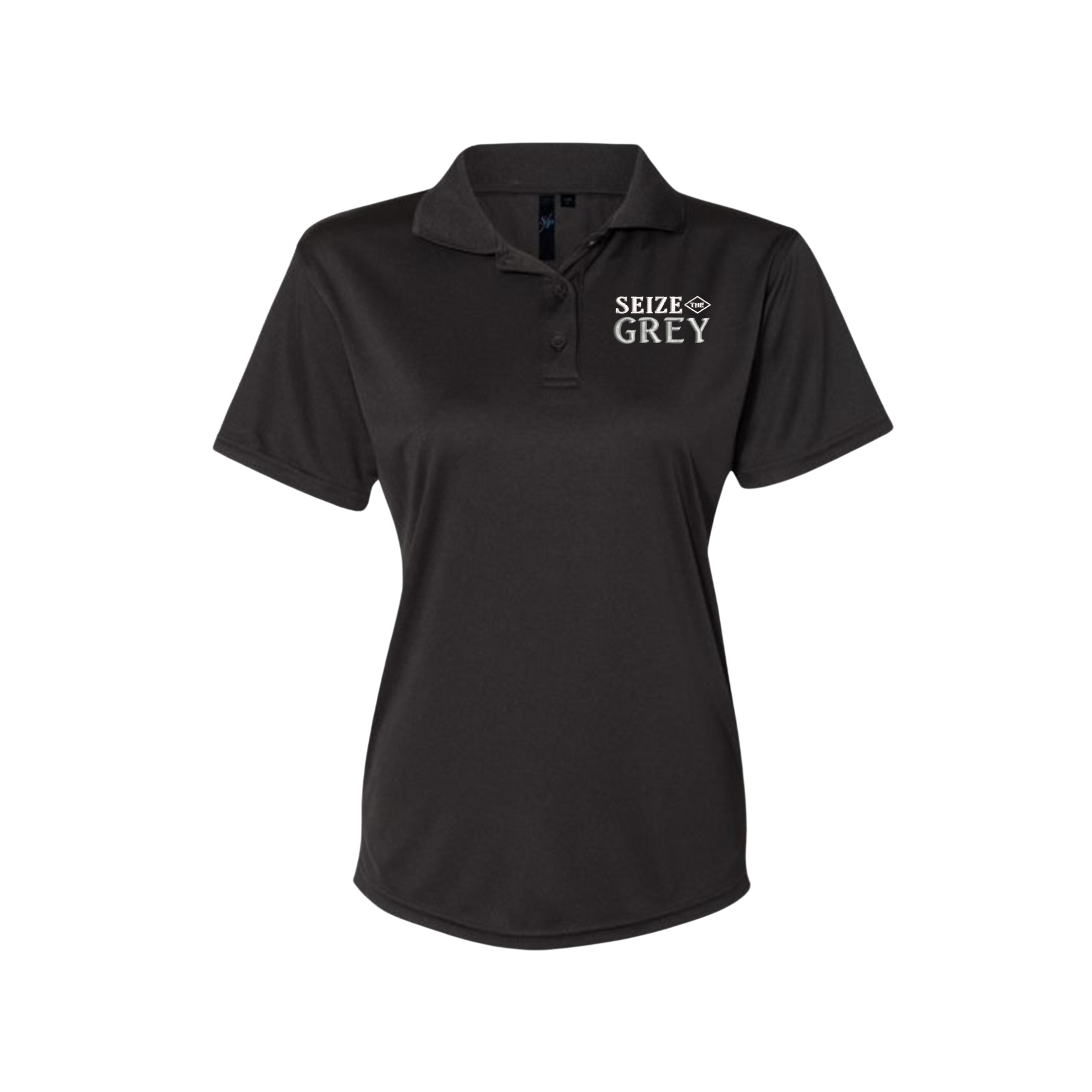 Seize the Grey Women's Embroidered Polo Shirt