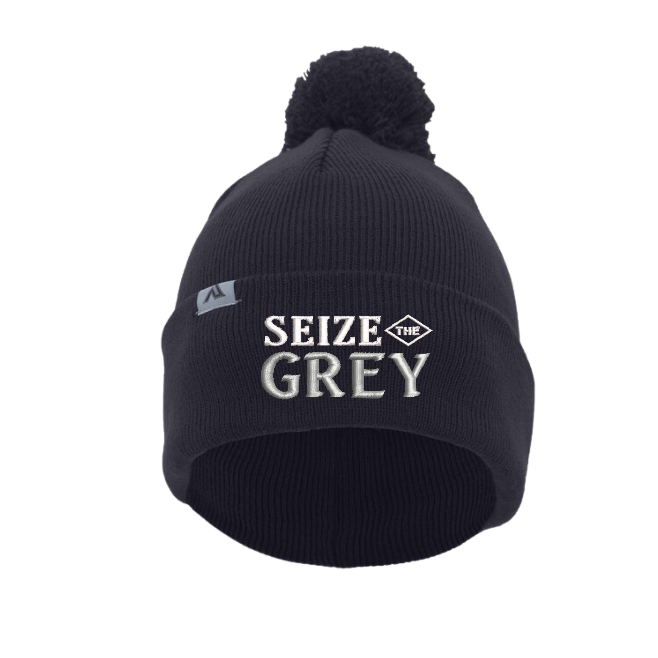 Seize the Grey Beanie with Pom-Pom