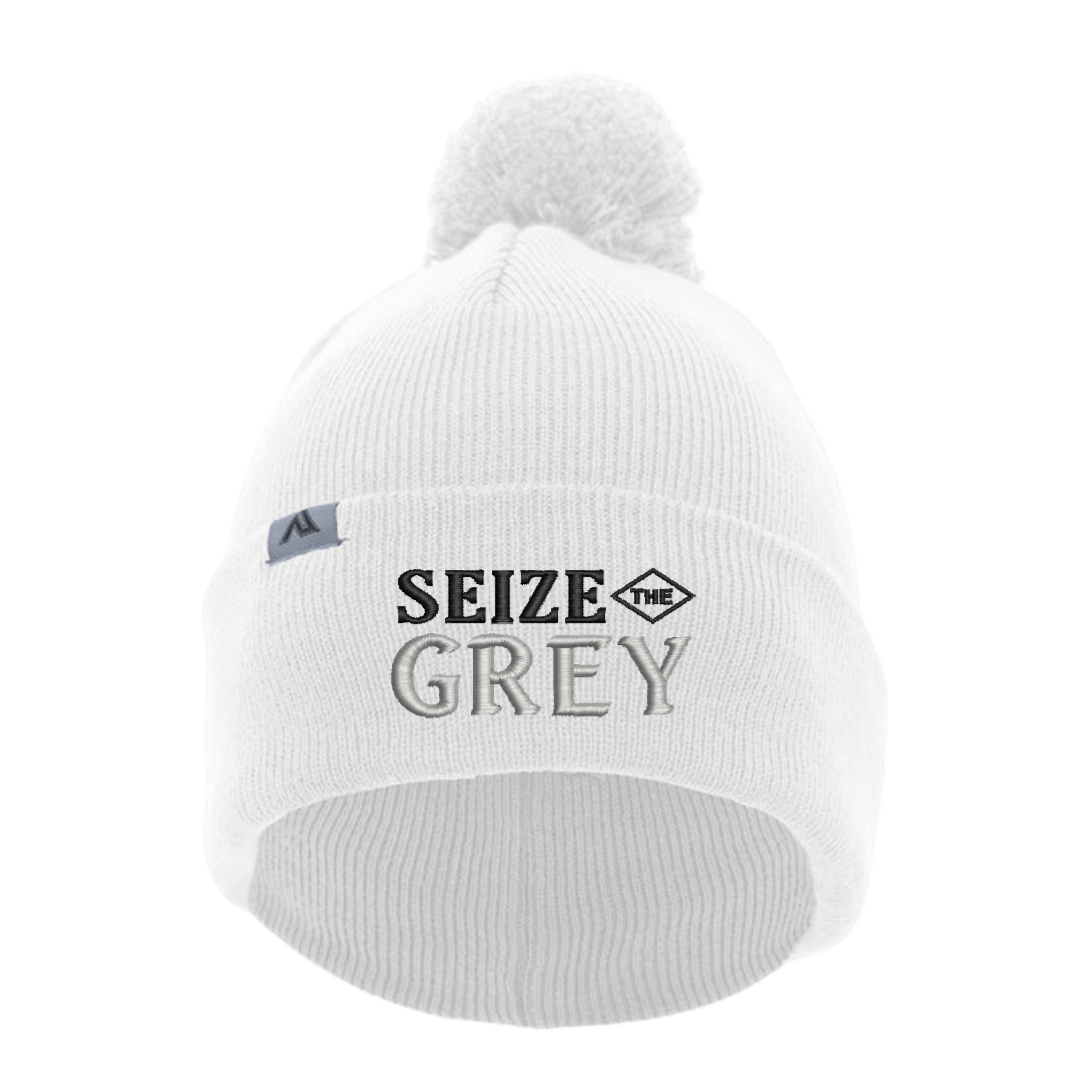 Seize the Grey Beanie with Pom-Pom