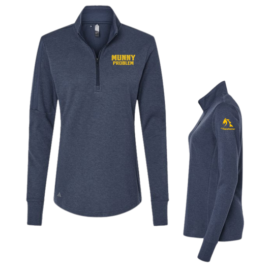 Munny Problem - Adidas Women's 3-Stripes Quarter-Zip Sweater