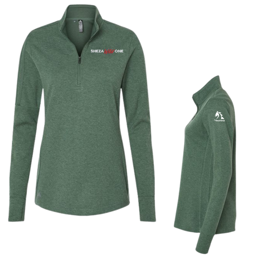 Shezawildone - Adidas Women's 3-Stripes Quarter-Zip Sweater