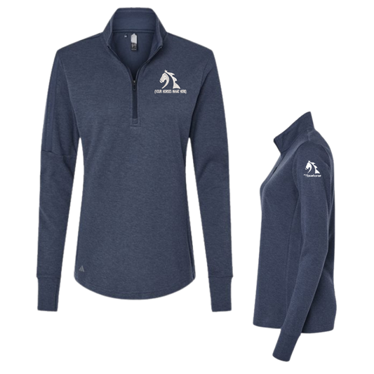 MyRacehorse Custom - Adidas Women's 3-Stripes Quarter-Zip Sweater