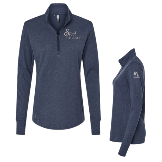 Steel the Moment - Adidas Women's 3-Stripes Quarter-Zip Sweater