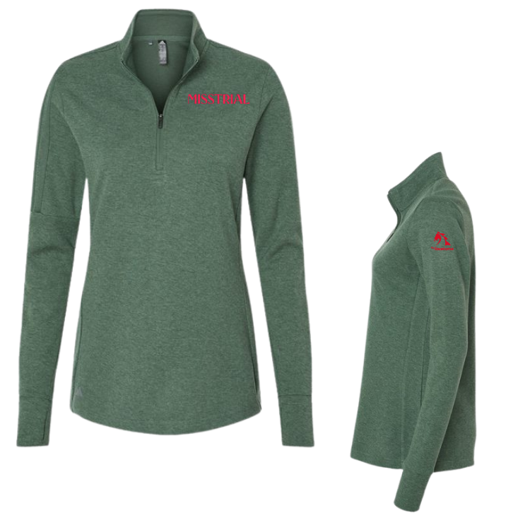 Misstrial - Adidas Women's 3-Stripes Quarter-Zip Sweater
