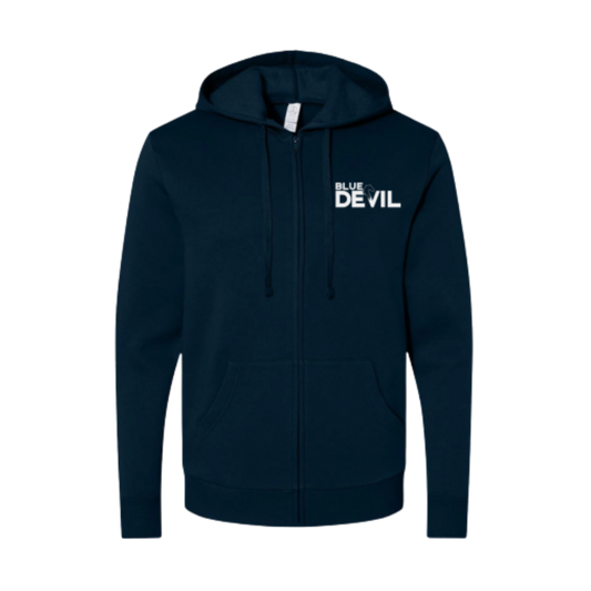 25% OFF - Blue Devil Unisex Embroidered Fleece Zip Hoodie