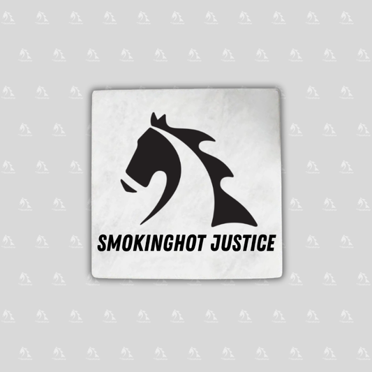Smokinghot Justice Marble Coaster w/ Cork Back