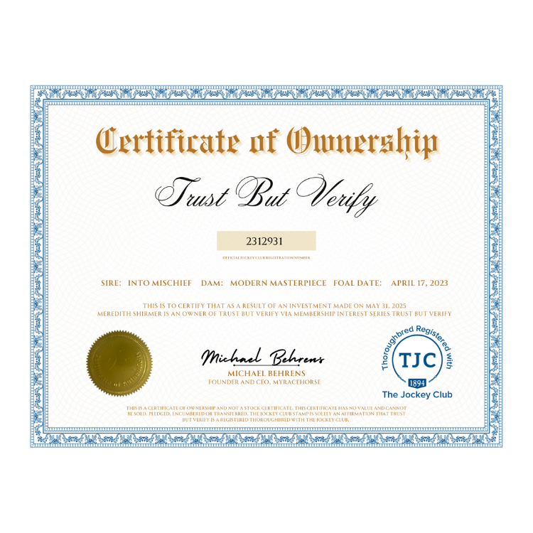 Trust but Verify Certificate of Ownership