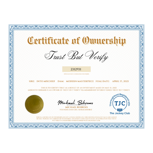 Trust but Verify Certificate of Ownership