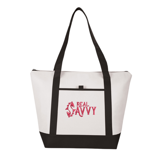 Real Savvy Embroidered Tote Bag