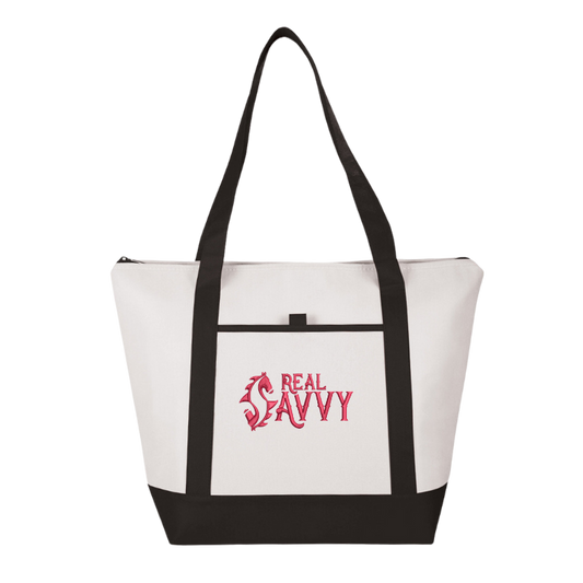 Real Savvy Embroidered Tote Bag