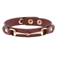Load image into Gallery viewer, Vegan Leather Bracelet with Gold Tone Snaffle Bit
