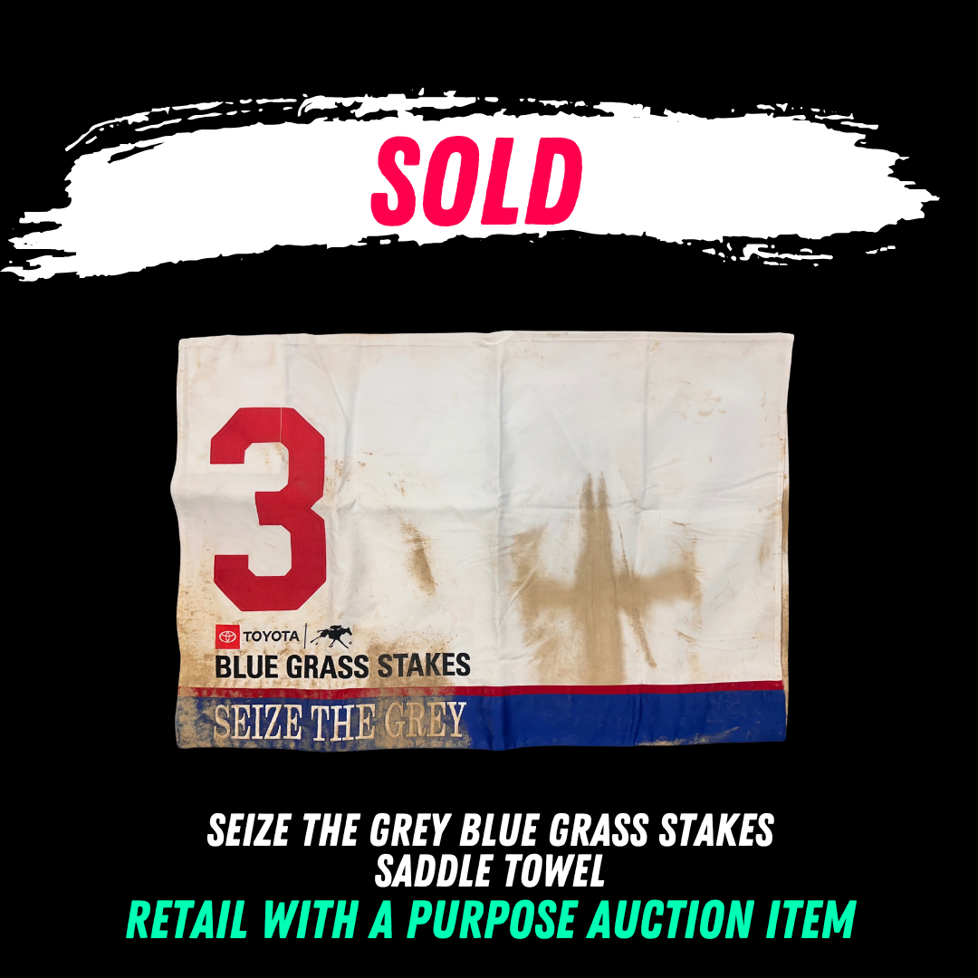Seize the Grey Blue Grass Stakes Saddle Towel