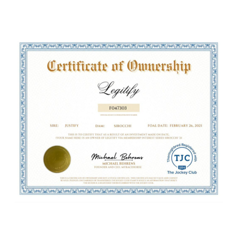 Legitify Certificate of Ownership