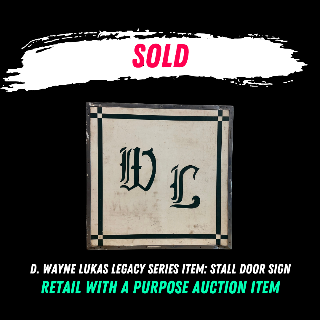 D. Wayne Lukas Legacy Series Item: Stall Door Sign