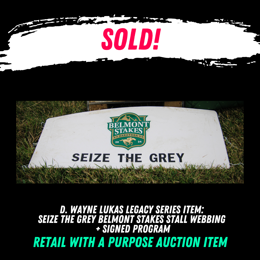 Seize the Grey Belmont Stakes Stall Webbing + Signed Program