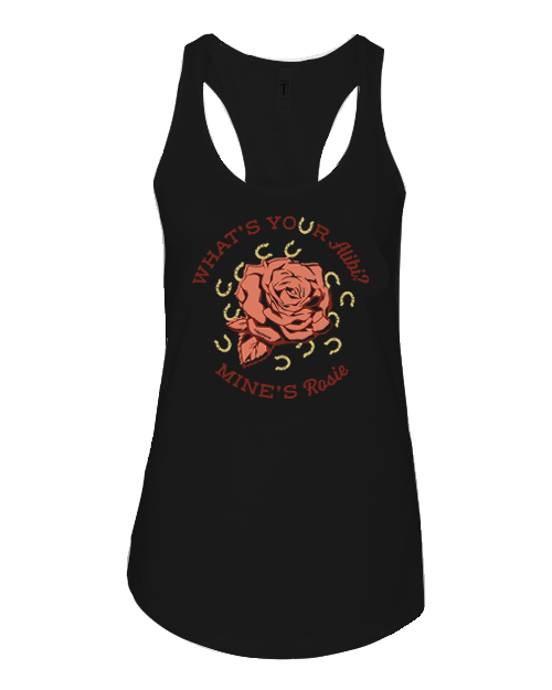 What's Your Alibi? Women's Racer Back Tank