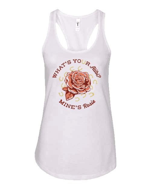 What's Your Alibi? Women's Racer Back Tank