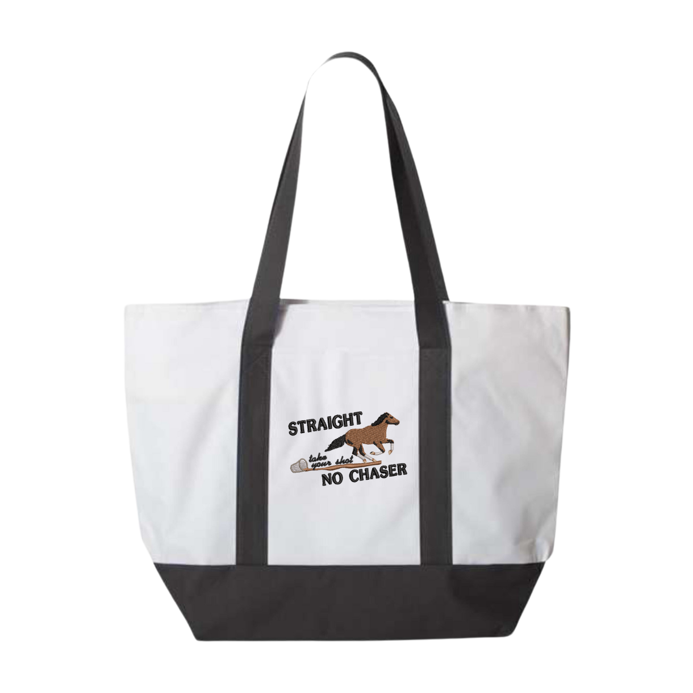 Straight No Chaser Embroidered Tote Bag