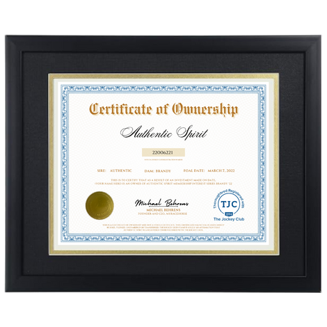 Authentic Spirit Certificate of Ownership