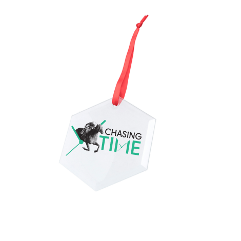 Chasing Time Hexagonal Glass Ornament